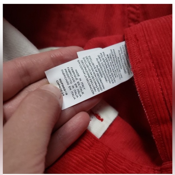 ♥️ Marc Jacobs ♥️ NWT Darling Red Corduroy Mid Rise Turn-Up Crop Pant Cuff 26 S - Picture 13 of 15